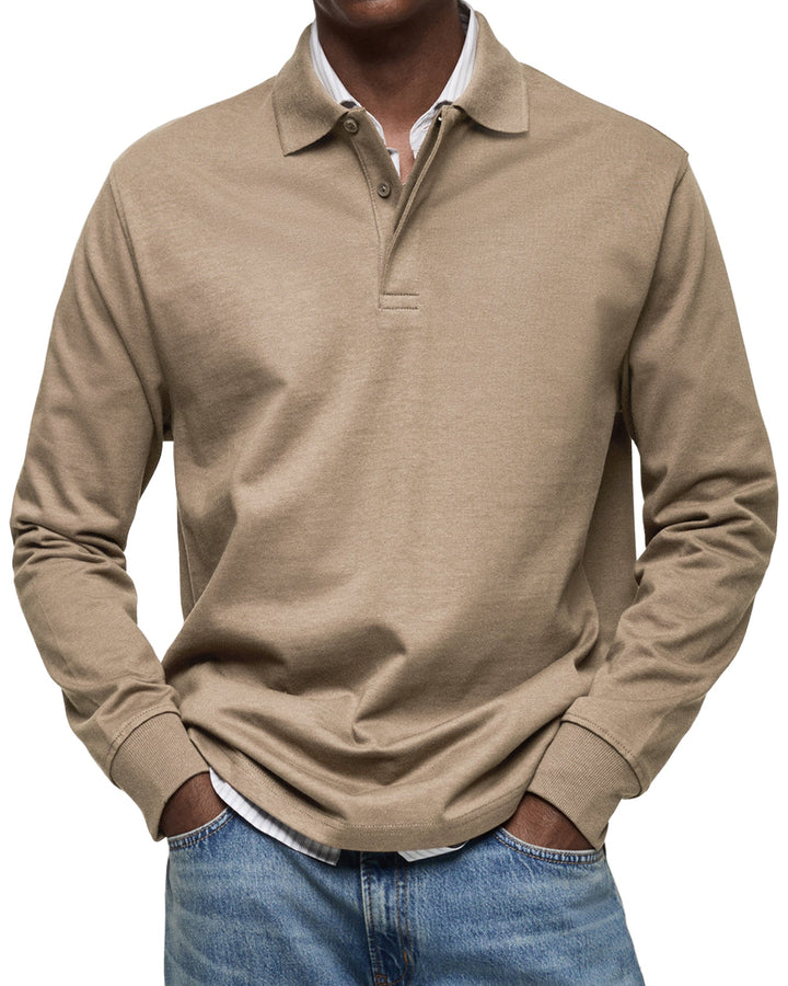 Caleb | Casual Long Sleeve Polo Shirt