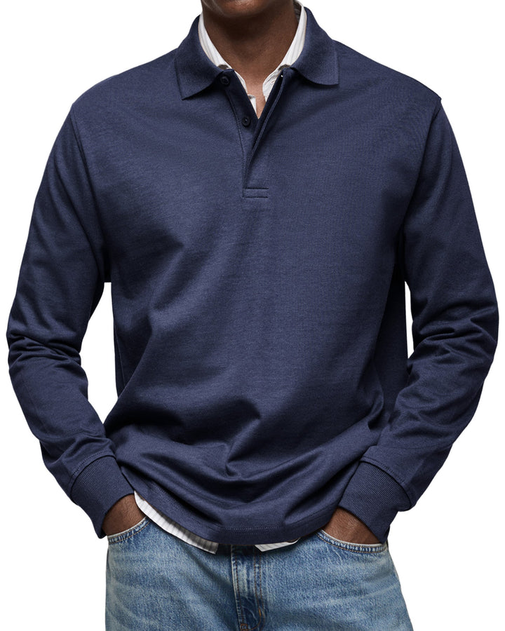 Caleb | Casual Long Sleeve Polo Shirt