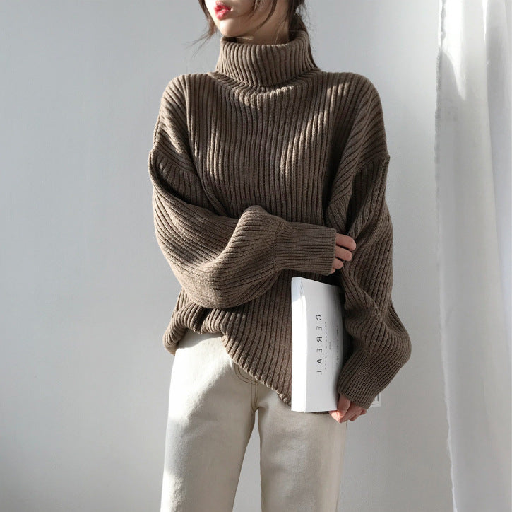Jennifer | Luxury Pullover with High Collar and Balloon Sleeves