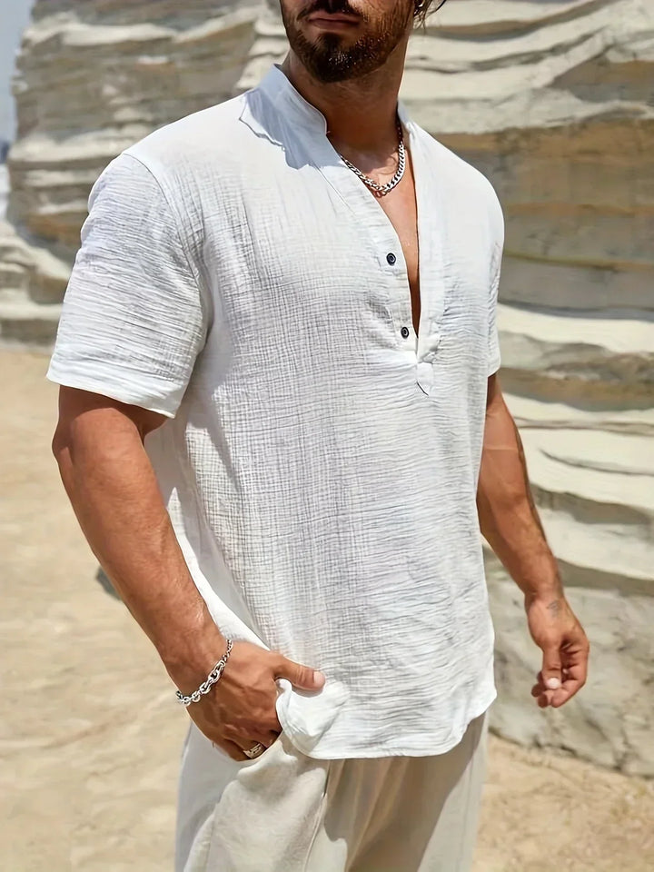 Christian | Elegant Summer Shirt with High Collar