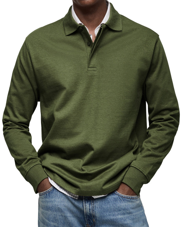 Caleb | Casual Long Sleeve Polo Shirt