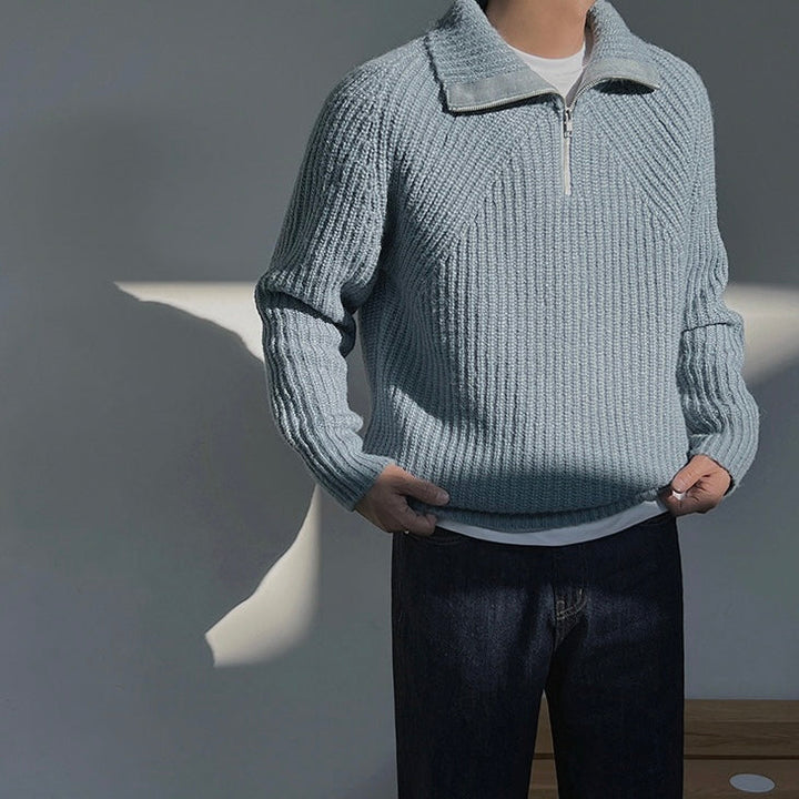 Kenneth | Quarter-Zip Azure Pullover